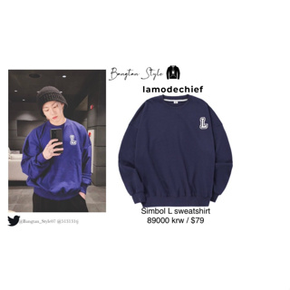 เสื้อแจ็กเก็ตกันหนาว พิมพ์ลายตัวอักษร Jungkook L CREWNECK สําหรับผู้ชาย และผู้หญิง