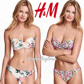 [1 ชุด] H&amp;m Bandeau ชุดว่ายน้ําบิกินี่ แบบมีสาย ฟองน้ําหนา ขนาดใหญ่ 34B 34C 34d 36C 38D 38C 38dd 40D