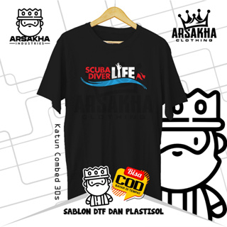 เสื้อยืด ผ้าฝ้าย พิมพ์ลาย Scuba Diver Live Distro Combed 30S - Arsakha สําหรับผู้ชาย