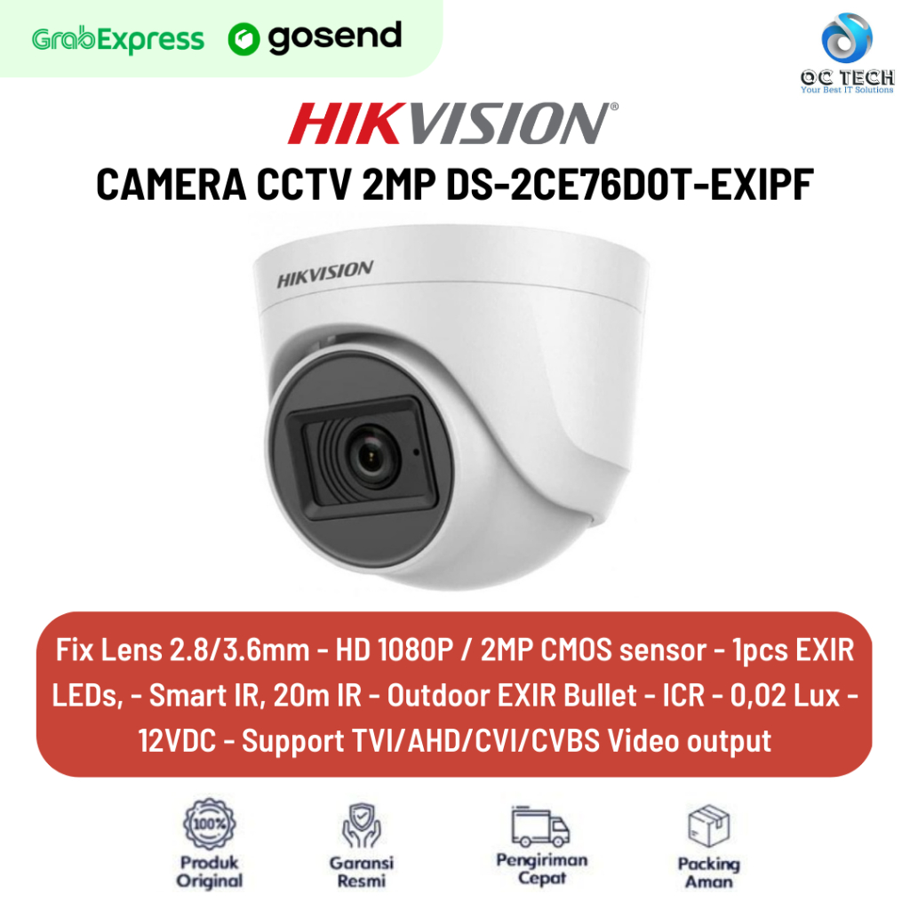 Hikvision DS-2CE76D0T-EXIPF 2MP 1080P 360 กล้องวงจรปิดในร่ม Original Official Warranty