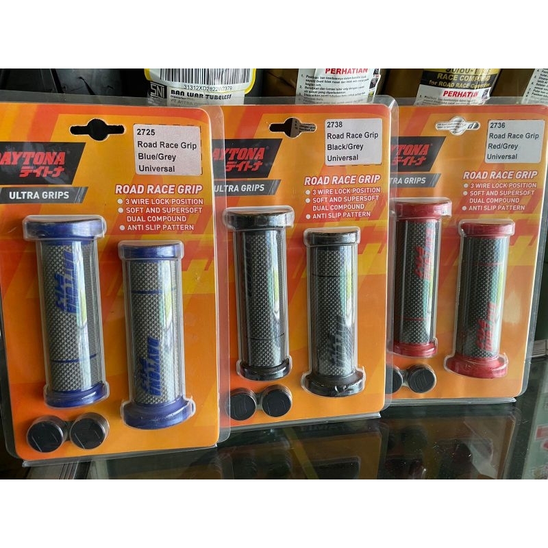 MERAH ปลอกแฮนด์ DAYTONA 100% Original road race handfat Octagon universal ultra grips black grey red blue racing daytona handle Octagon black