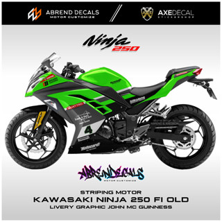 สติกเกอร์ NINJA FI LIVERY MCGUINNESS RACING KAWASAKI NINJA 250fi OLD DESIGN แต่งรถจักรยานยนต์ สินค้าพร้อมส่ง