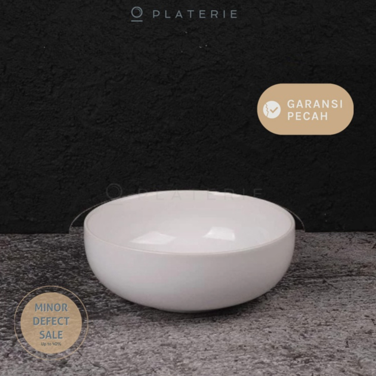 [DEFECT] SALEBY Platerie Ceramic Bowl 7Inch / 18cm Poke White