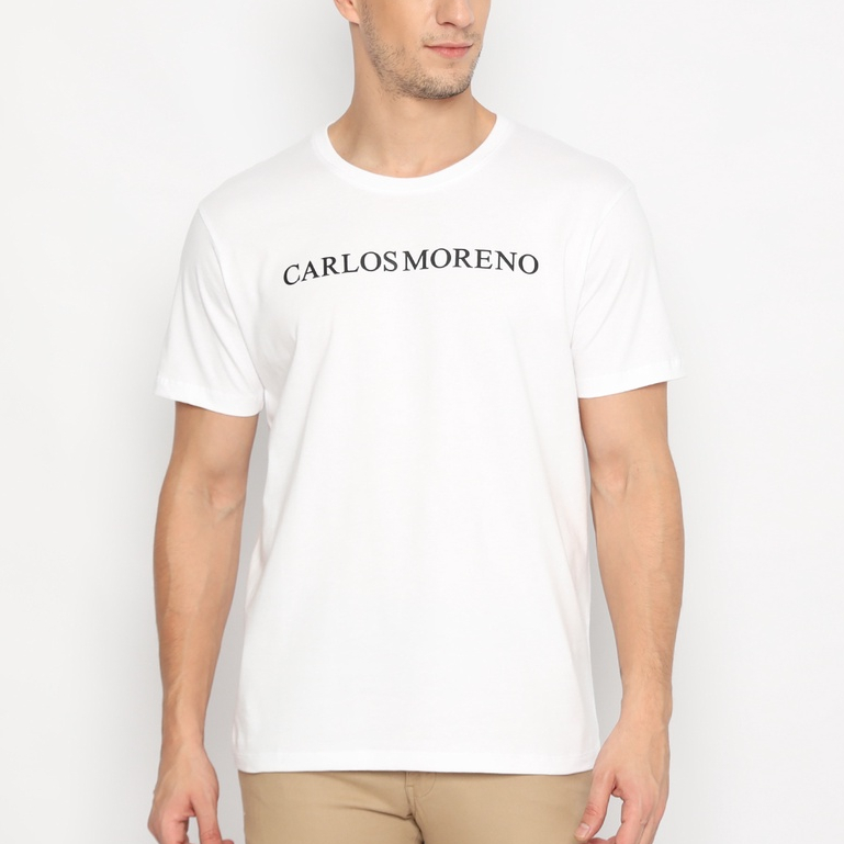 Carlos Moreno เสื้อยืดพิมพ์ลายคอลูกเรือแขนสั้นผู้ชาย Unisex KPC 194001 ขาว ขาว ขาว ขาว ขาว