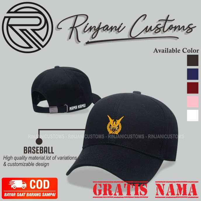 TNI AIR FORCE BASEBALL CAP ฟรีชื่อและหน้ากาก - AU BASEBALL CAP - INDONESIAN NATIONAL ARMY BASEBALL C