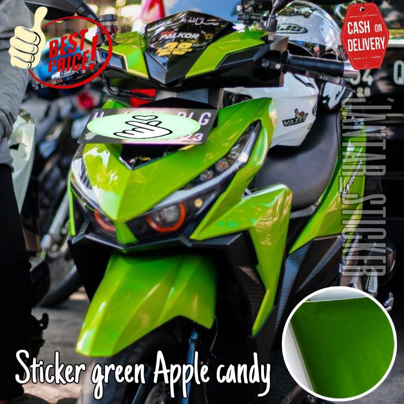 Hijau โลหะ candy สีเขียว scotlite สติกเกอร์ candy สีเขียวรถจักรยานยนต์สติกเกอร์ scotlet motorcycle สติกเกอร์ scotlite motorcycle scootlet candy สีเขียวสติกเกอร์