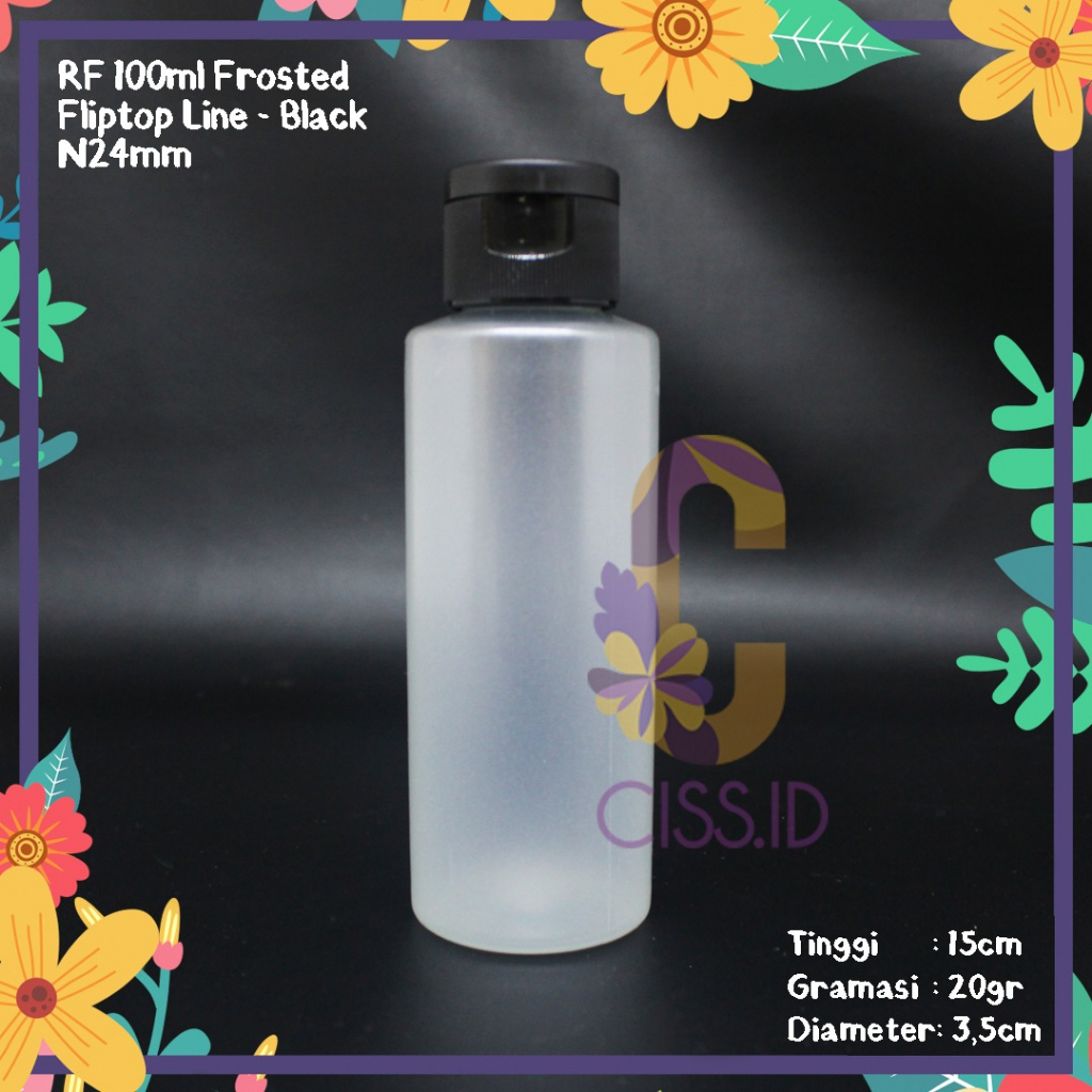 RF 100ML ขวดพลาสติกพร้อมหมวก FLIPTOP สีดํา N24 นําเข้า THICK COSMETIC PACKAGING HANDBODY LOTION GEL 