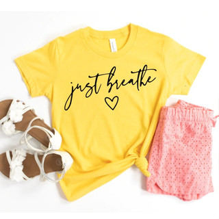 Just BREATHE เสื้อยืดลําลอง สําหรับผู้ชาย ผู้หญิง แขนสั้น คอกลม พิมพ์ลาย COMBED 30S DISTRO