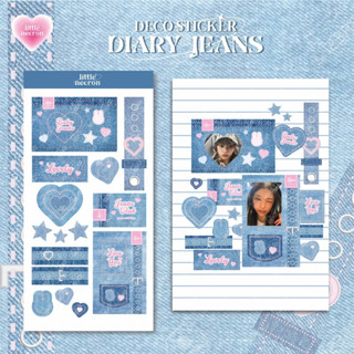 [littlenecron] สติกเกอร์เดนิม ลายอนิเมะ Diary JEANS สําหรับติดตกแต่งไดอารี่