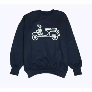 เสื้อแจ็กเก็ตกันหนาว ลายรถจักรยานยนต์ Vespa CREWNECK สําหรับผู้ชาย และผู้หญิง