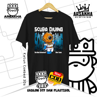 เสื้อดําน้ํา ผ้าฝ้าย ลาย Kaos Scuba Diving The Real Adventure Lucu Distro ยุค 30