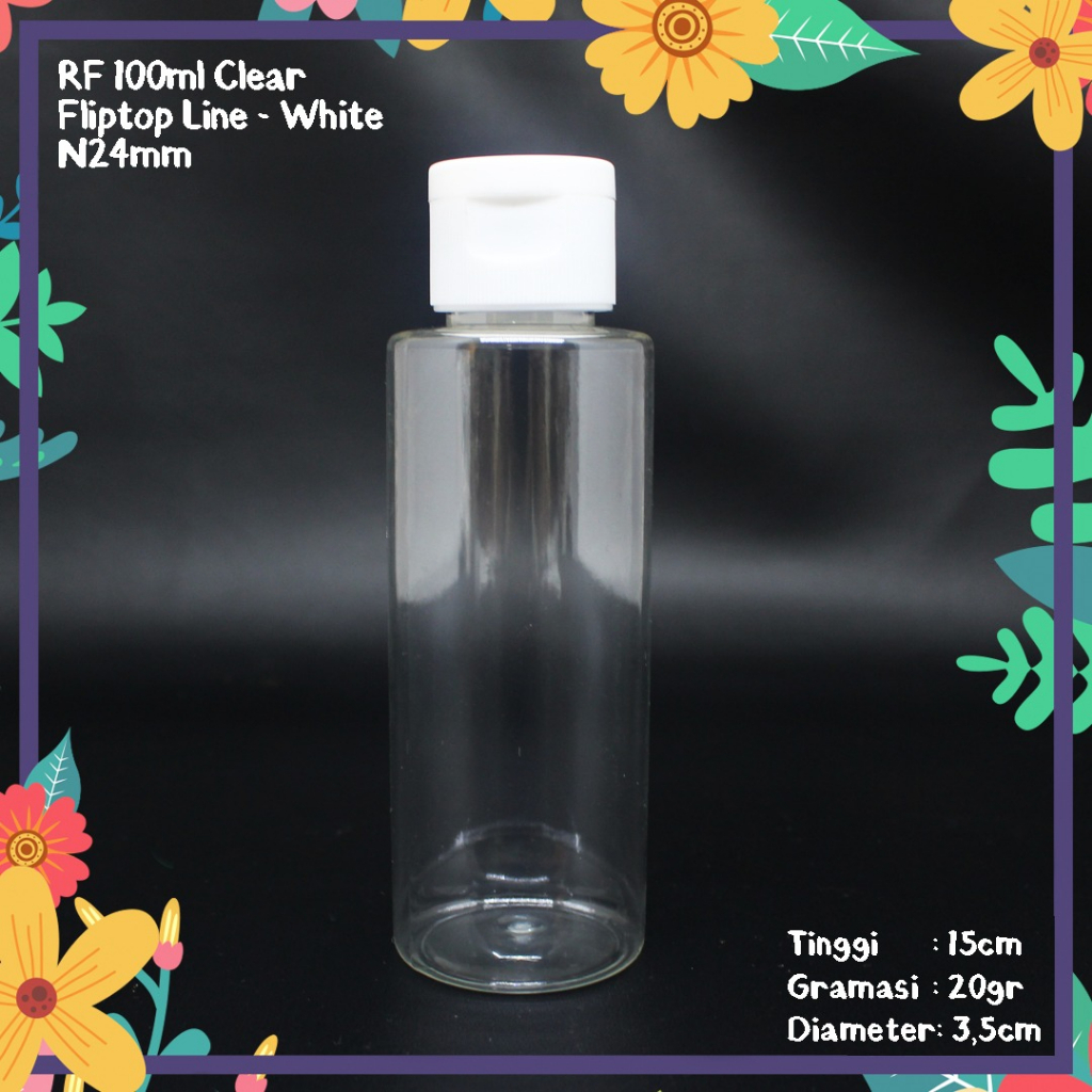RF 100ML ขวดใสพร้อมหมวก FLIPTOP สีขาวนําเข้า N24 THICK COSMETIC PACKAGING PET HANDBODY LOTION GEL แช