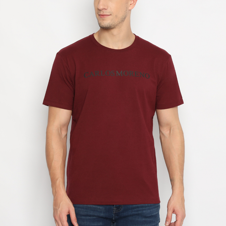 Carlos Moreno เสื้อยืดพิมพ์ลายคอลูกเรือแขนสั้นผู้ชาย Unisex KPC 194009 MAROON MAROON