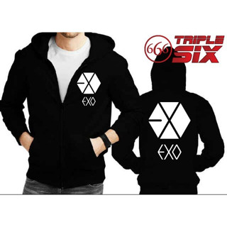 Exo เสื้อแจ็กเก็ต เสื้อฮู้ดดี้ มีซิป สําหรับผู้ชาย ผู้หญิง