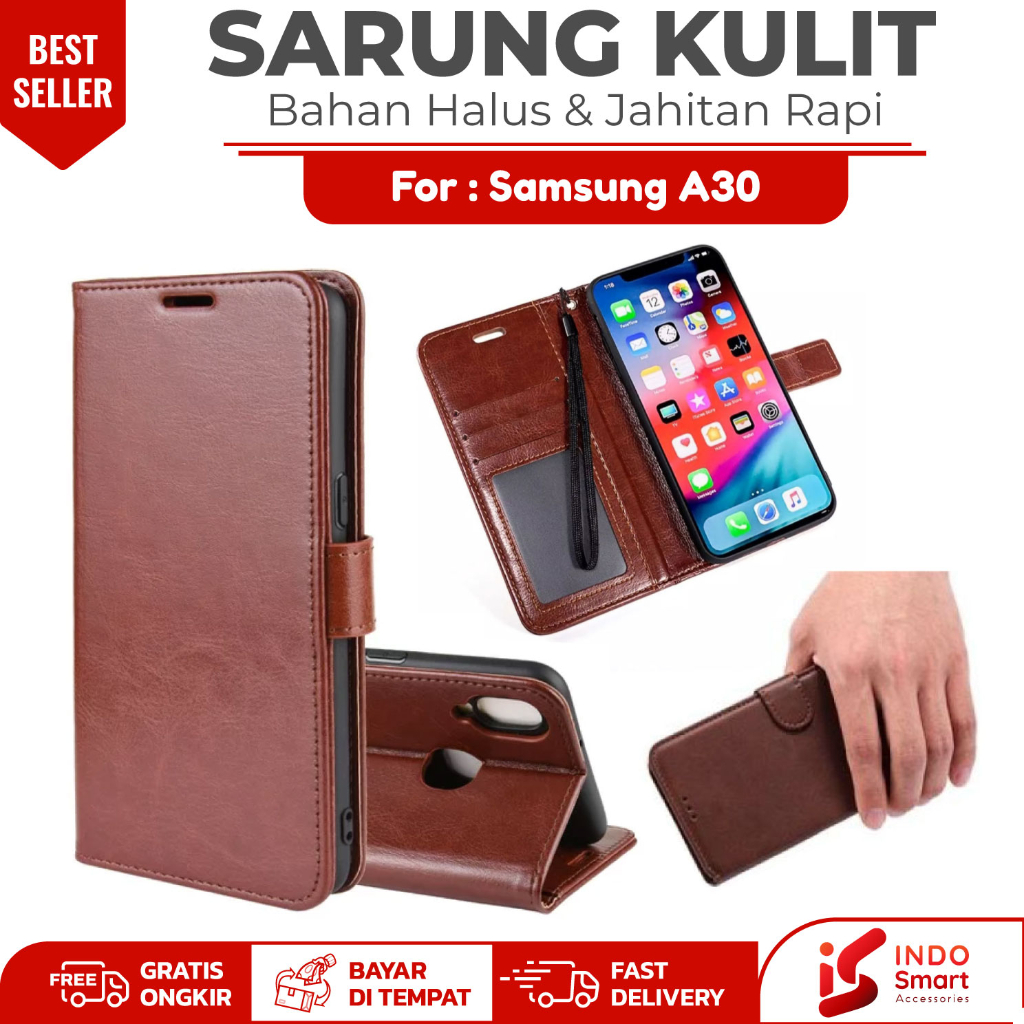 Samsung A30 / Case Samsung A30 A 30 / Flip Casing Hp Dompet Wallet Leather Hp Case