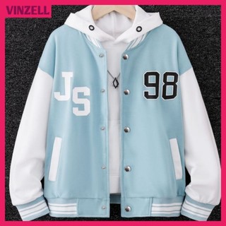 JAKET VARSITY BIGSIZE (S-XXXXXL-6XL) D LOGO SIMPLE JAKET BIGSIZE KANCING BOMBER OVERSIZED XXL XXXL XXXXL 5XL 6XL FLEECE UNISEX JACKET BOY GIRL PRIA WANITA JUMBO MIX KOMBINASI 2 WARNA TWO TONE BEIGE CREAM STREET WEAR Katun