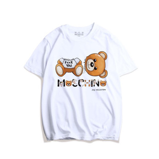 เสื้อยืด พิมพ์ลาย MOSCHINO HALF FACE BEAR MOSCHINO