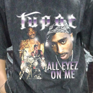 เสื้อยืด โอเวอร์ไซซ์ พิมพ์ลาย Tupac Shakur All Eyes On Me 4 Tupac Shakur Mineral Wash โอเวอร์ไซซ์ โอเวอร์ไซซ์