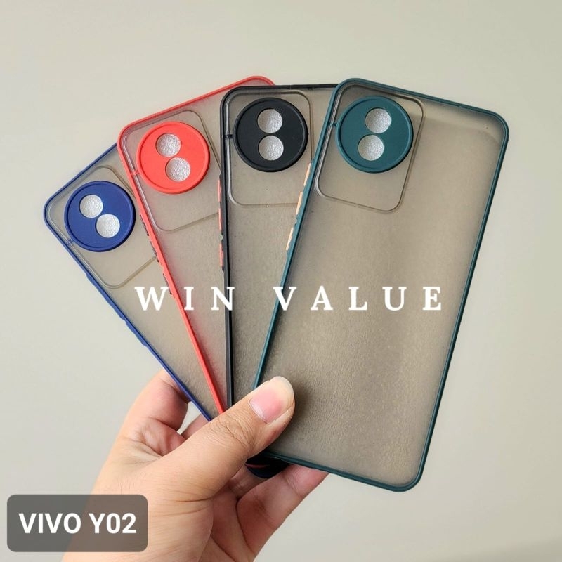 เคส Vivo Y02 Dove Matte + เคสป้องกันกล้อง Vivo Y02 Vivo Y02T