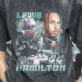 เสื้อยืดโอเวอร์ไซซ์ พิมพ์ลาย Lewis Hamilton Mercedes-Benz Team Lewis Hamilton Mineral Wash โอเวอร์ไซซ์ พรีเมี่ยม โอเวอร์ไซซ์ 1