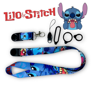 Stitch ART LANYARD สีฟ้า / ที่แขวนโทรศัพท์มือถือ