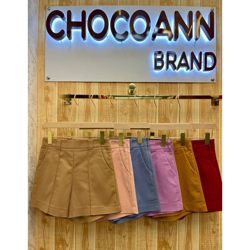 Sh06 ANZ HIGHWAIST CHOCO ANN ZIPPER กางเกงขาสั้นด้านข้าง