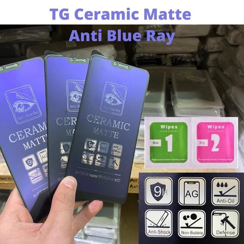 ANTI-SCRATCH CERAMIC BLUE MATTE ANTI-RADIATION VIVO Y11, Y12, Y15, Y17, Y3