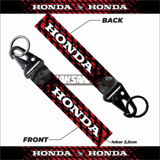 พวงกุญแจรถจักรยานยนต์ Honda STRAP (สีแดง สีดํา)