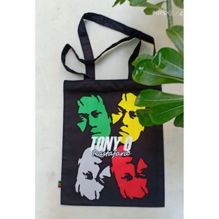 กระเป๋าผ้าแคนวาส ลาย Teakmaika totebag Tony q rastafara rasta reggae jamaica Bob Marley