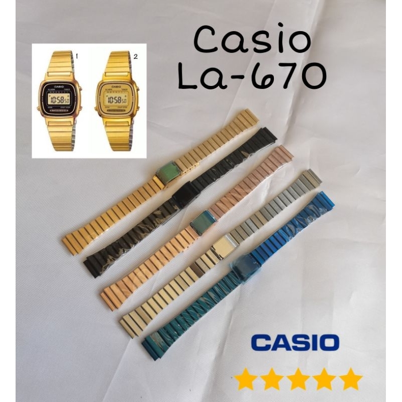 สายนาฬิกา Casio La 670 LA670 La-670WGA สายนาฬิกา Casio La-670WGA สายนาฬิกา