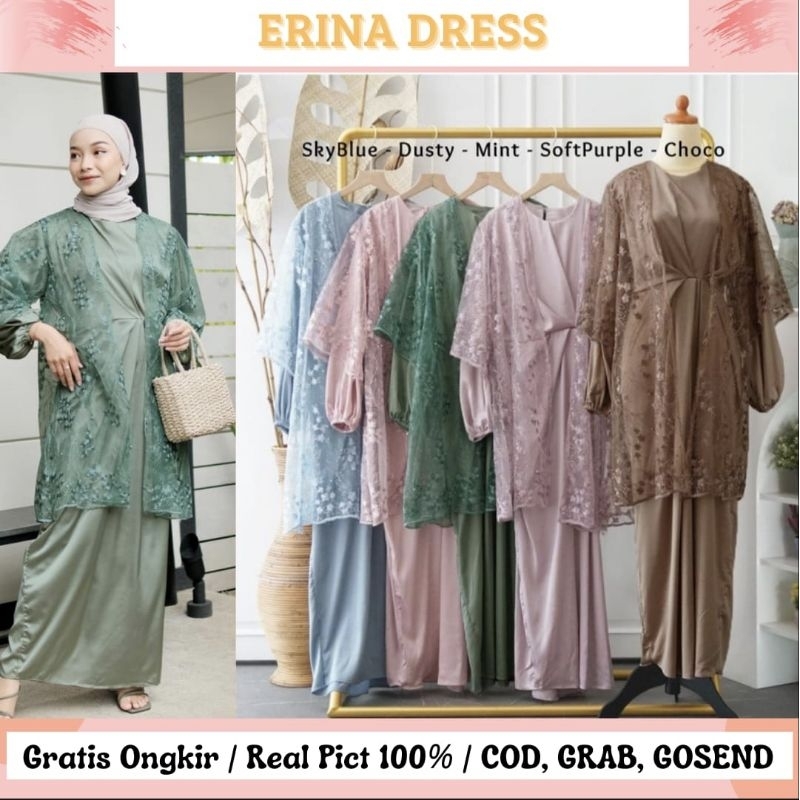 Erina DRESS SET / KONDANGAN DRESS / UNIFORM DRESS / BRIDESMAID DRESS / SIMPLE DRESS / HARI RAYA DRES