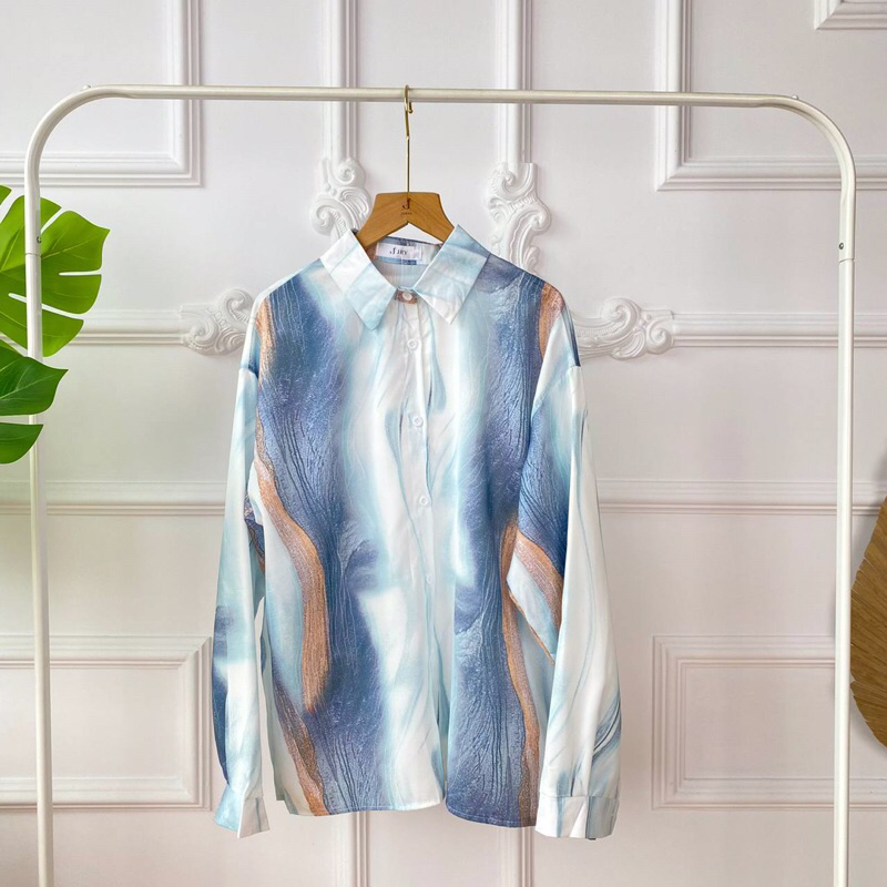 KEMEJA [WHOLESALE] JR0163 - MARINA ABSTRACT SHIRT BKK (4pcs @ Rp. 77,000)