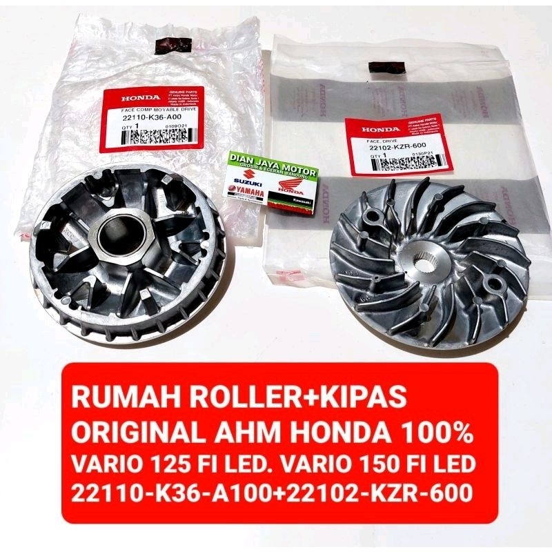 Roller Housing 22110-K36-A00 Plus Roller House Fan 22102-KZR-600 ORIGINAL Honda ของแท้ Part VARIO 15