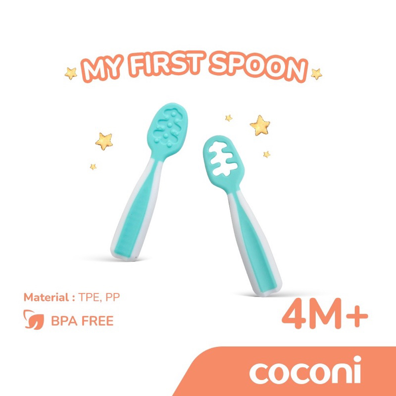 Coconi My First Pre Spoon บรรจุช้อนป้อนอาหารเด็ก 2 ชิ้น ช้อน BLW