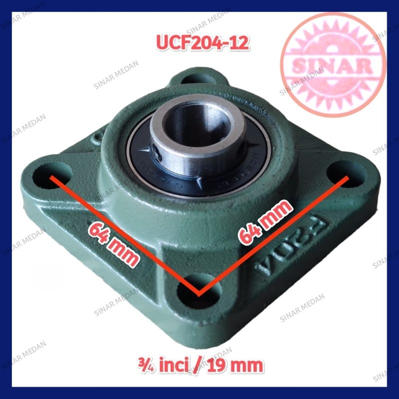 BEARING UCF 204 PILLOW BLOCK UCF204 LAHAR SITTING UCF204-12 19 MM 1 ชิ้น