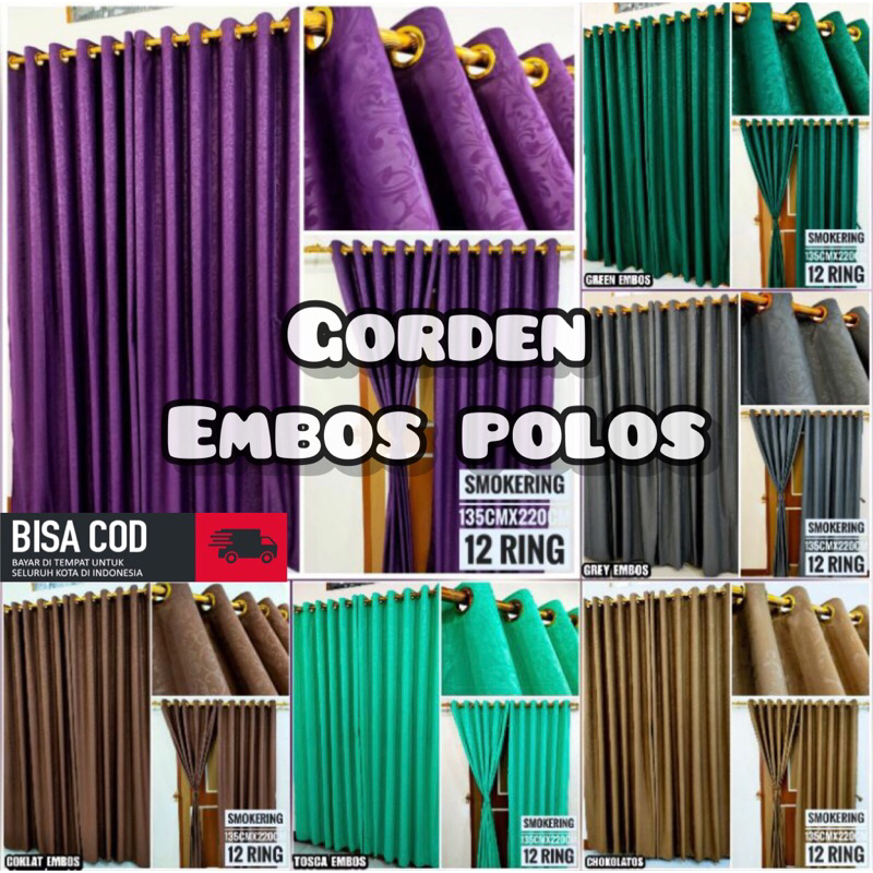 ประตู CURTAINS และ WINDOW CURTAINS PLAIN EMBOSED RINGS 12 CURTAINS CURTAINS