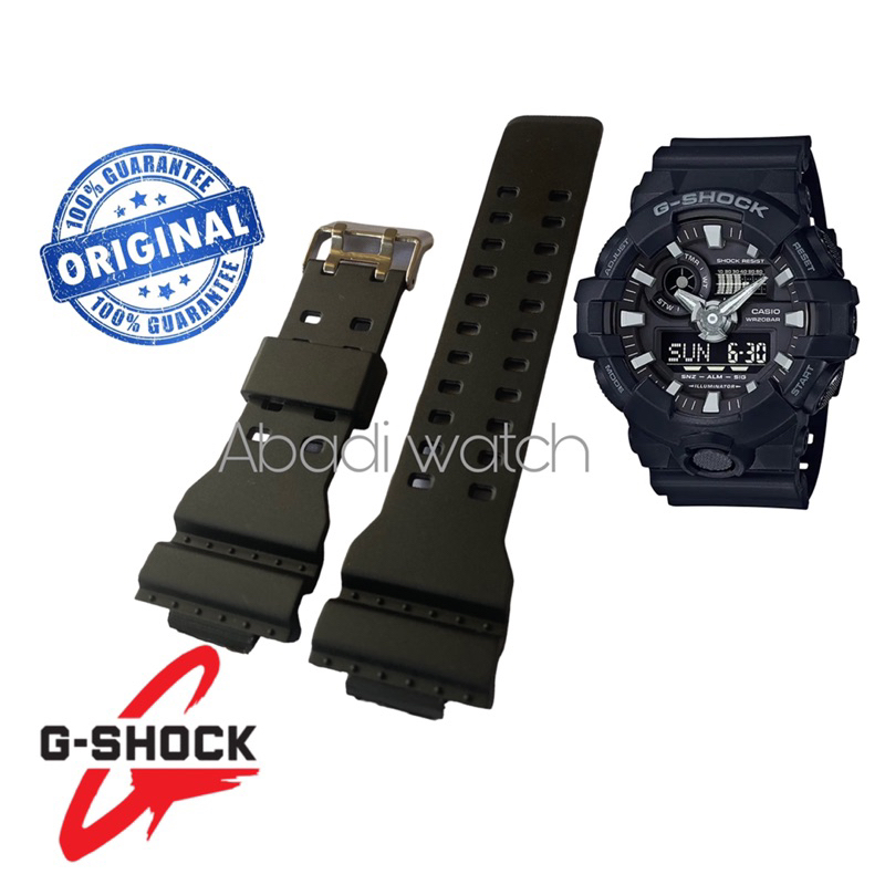 G-Shock GA-700 GA 700 GA700 ga-700 ga 710 GA710 สายยาง สีดําเต็ม