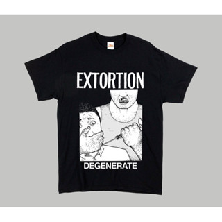 Extortion - Degenerate เสื้อยืด / เสื้อยืดวงร็อคพังก์ร็อค / เสื้อยืดวงร็อคสตรีทพังก์ โลหะ / ฮาร์ดคอร์