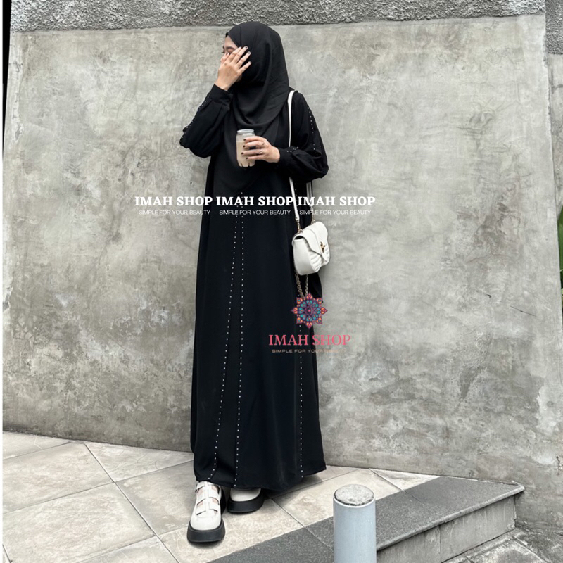 ใหม่ Abaya Gamis Maxi ชุดซาอุดีอาระเบียเย็บปักถักร้อย Zephy Türkye Umarh ดูไบตุรกีอินเดียผู้หญิง Hitamjo Abaya Ratih 188