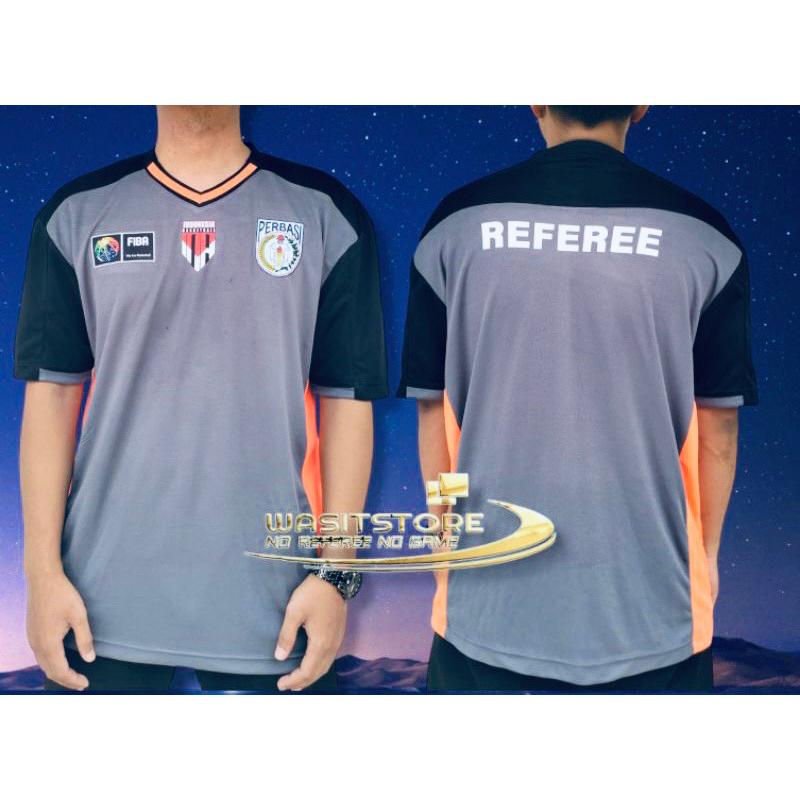 โลโก ้ เต ็ มรูปแบบ PERBASI Basketball REFEREE T Shirt T T Shirt Task Shirt (FIBA-INA-PERBASI-REFERE