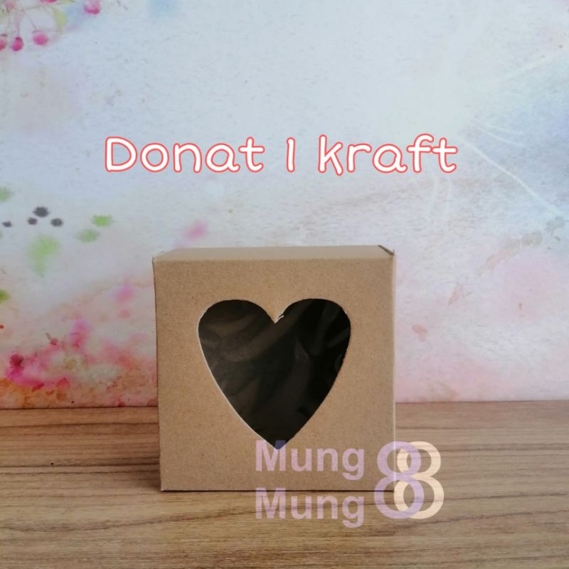 กล่องโดนัท บรรจุ 1 KRAFT / กล่องโดนัท 1 KRAFT / Donut Heart KRAFT AK