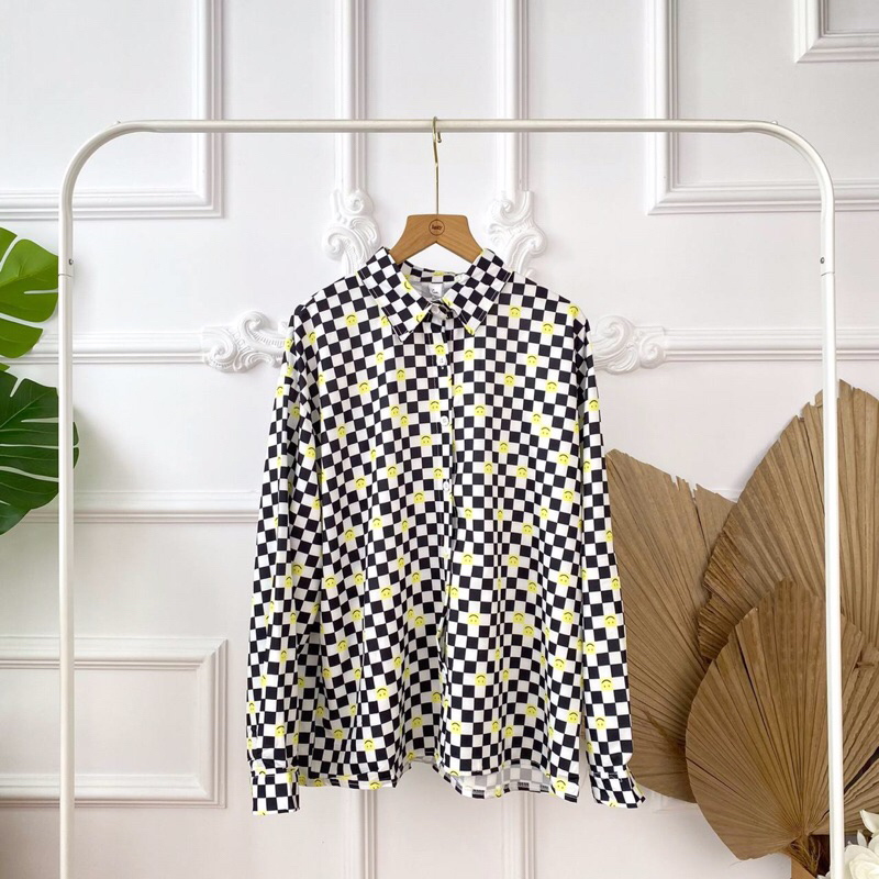 KEMEJA [WHOLESALE] JR8012 - SMILE CHECKERED BKK SHIRT (4pcs @ Rp. 79,000)
