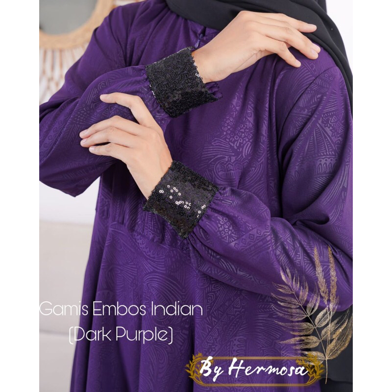 UNGU Hermosa Original Indian Purple Umbrella 4m Embossed Dress - Hermosa Dress