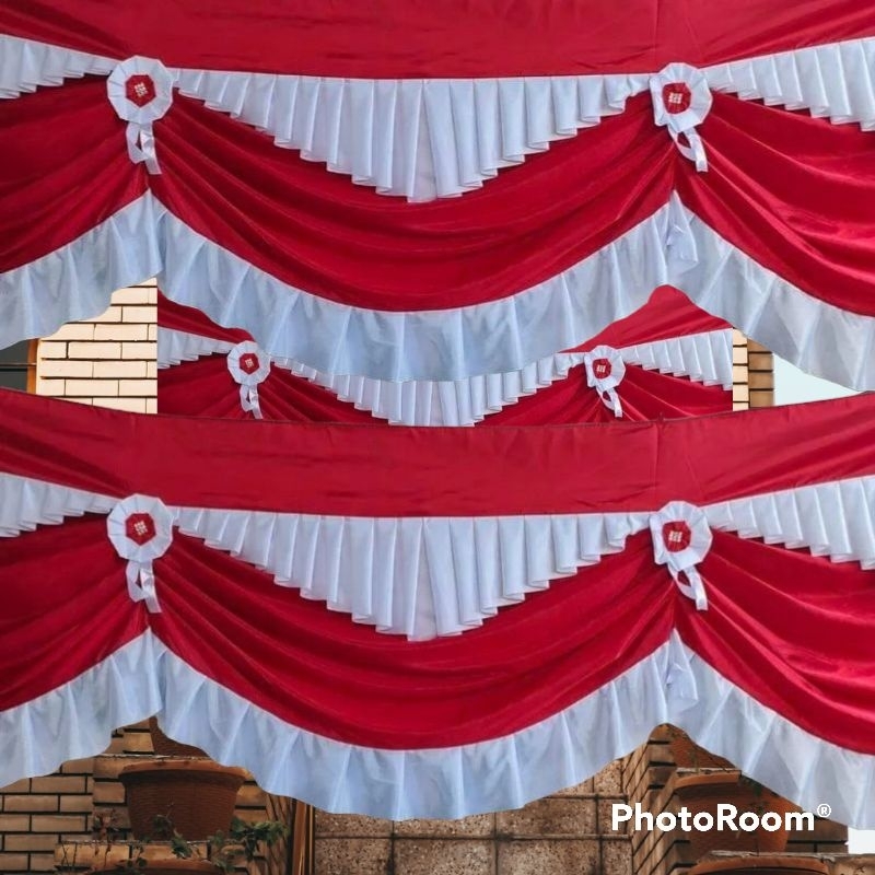 MERAH WAVE FLAG RED และ WHITE FLAG BACKGROUND FLAG