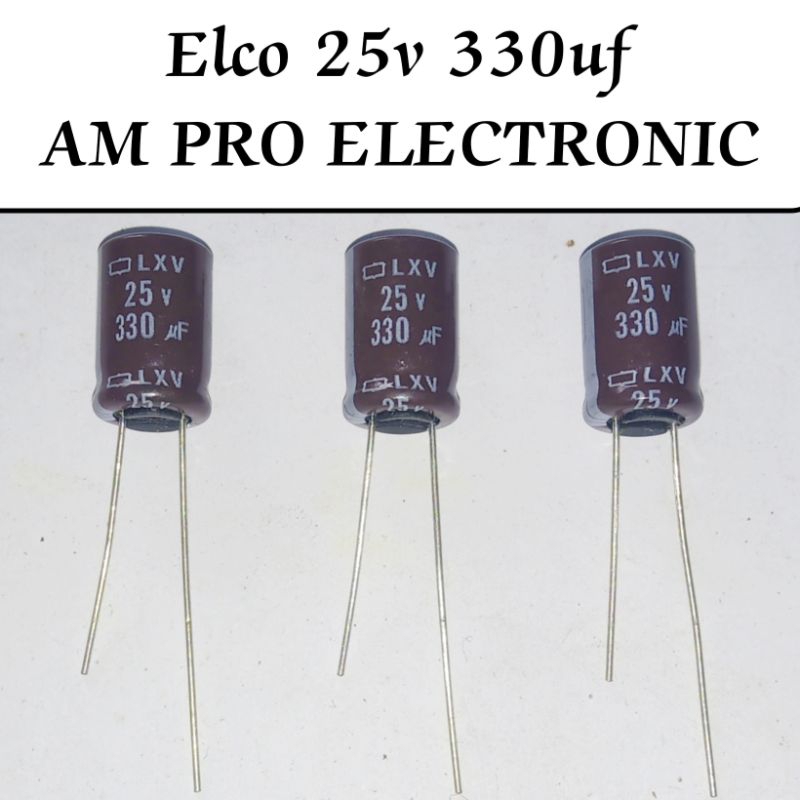 Elco 25v 330uf Elko 330uf 25v สีน้ําตาล (8x12mm)