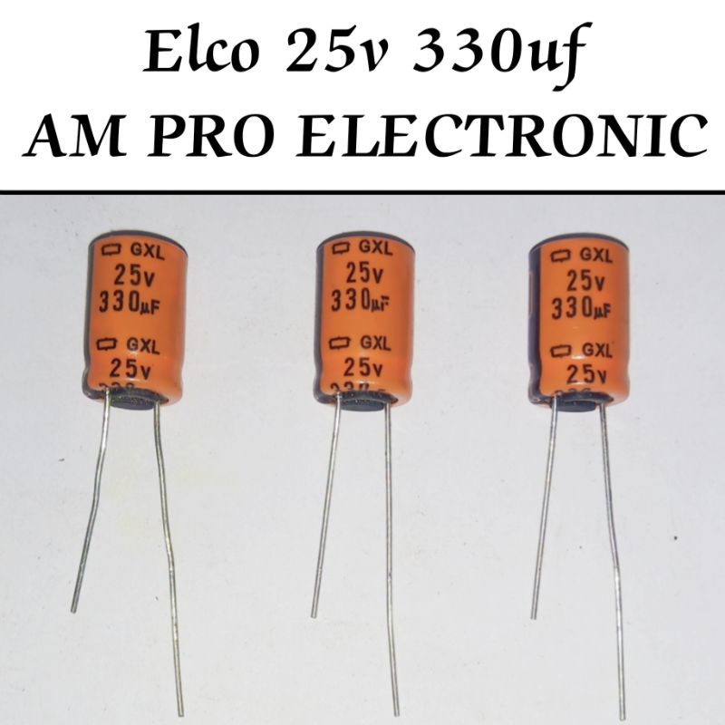 Elco 25v 330uf Elko 330uf 25v สีส้ม.