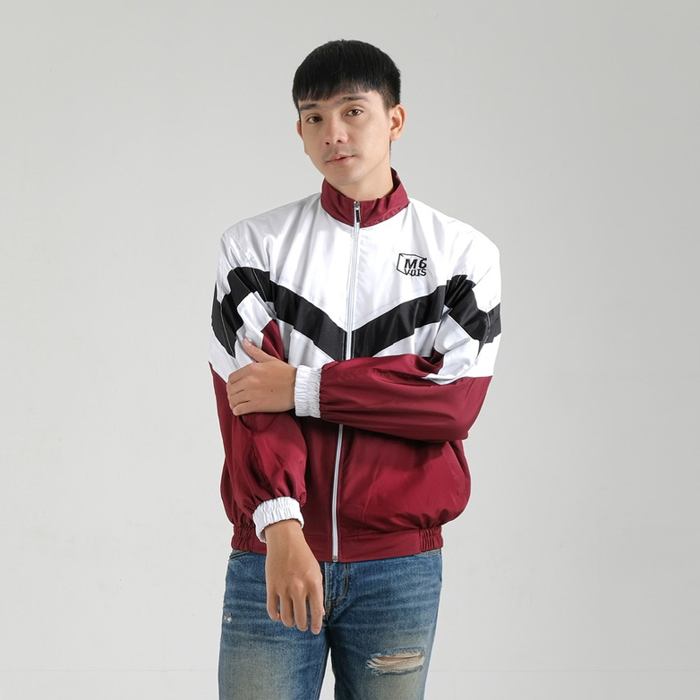 Mcvois Jacket Retro Men Women Jacket Sport Maroon