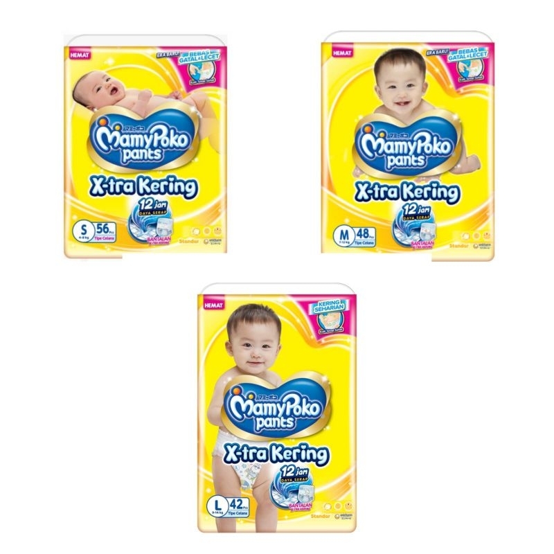 Mamypoko PANTS S58 / S56 / M48 / L42 / XL38 JUMBO PACKAGING BABY DIAPERS