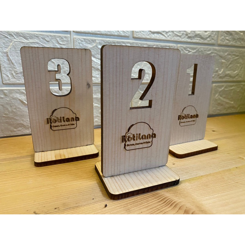 มินิมอล Lasercut เลขตารางไม้สักไม้สัก (ไม่ใช่ mdf/plywood/plywood)