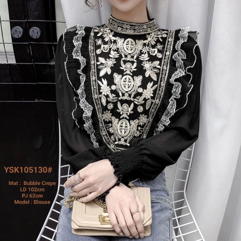 YSK BUBBLE CREPE BLOUSE105130